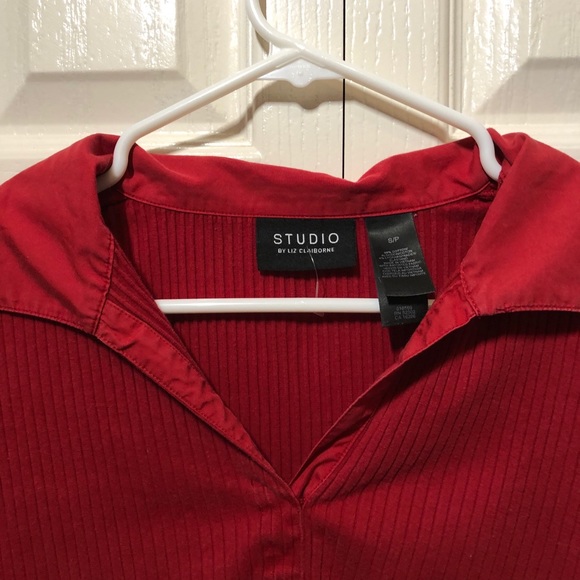 Red Long Sleeve Blouse - Picture 5 of 6